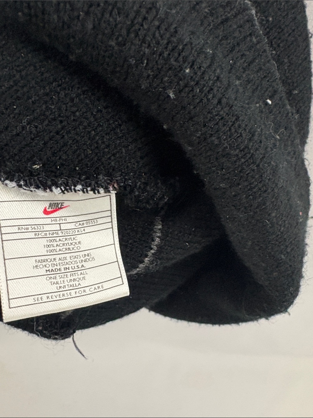 Vintage Nike Beanie Hat Skully Black 90s 00s Y2K Skater Grunge One Size - Picture 4 of 4